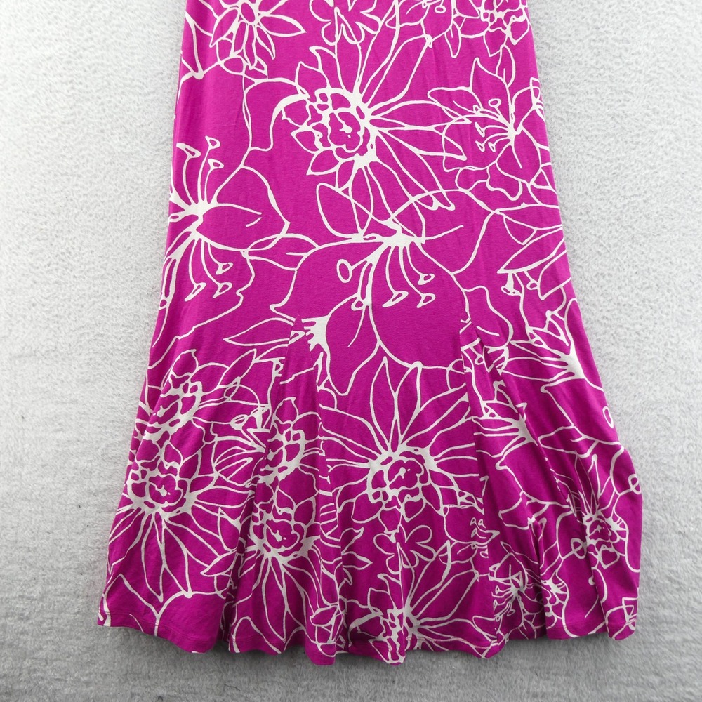 Per Una Dress Women Size 12 Long Vintage Pink Floral Sleeveless Viscose Midi - Picture 2 of 10